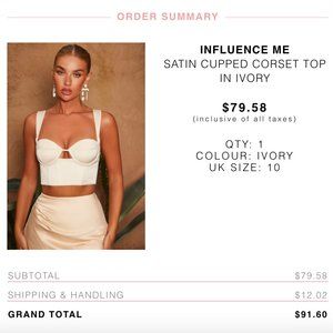 Oh Polly Satin Cupped Corset top -Willing to negotiate price just msg b4 buying